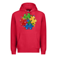 Cardinal autism puzzles Premium Hoodie - MaliasSmallBusiness