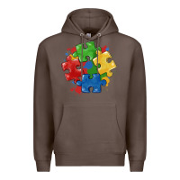 Coffee autism puzzles Premium Hoodie - MaliasSmallBusiness