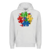 Dove Grey autism puzzles Premium Hoodie - MaliasSmallBusiness
