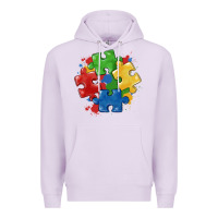 Lilac autism puzzles Premium Hoodie - MaliasSmallBusiness