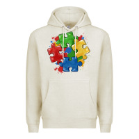 Oatmeal Heather autism puzzles Premium Hoodie - MaliasSmallBusiness