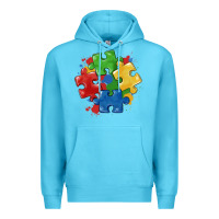 Ocean Blue autism puzzles Premium Hoodie - MaliasSmallBusiness