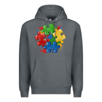 Rock autism puzzles Premium Hoodie - MaliasSmallBusiness