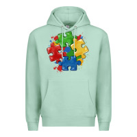 Seafoam autism puzzles Premium Hoodie - MaliasSmallBusiness