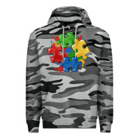Slate Camo autism puzzles Premium Hoodie - MaliasSmallBusiness