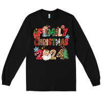 Black family christmas crew 2024 Long Sleeve Tee - Zillion Design Studio