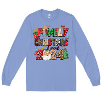 Colony Blue family christmas crew 2024 Long Sleeve Tee - Zillion Design Studio