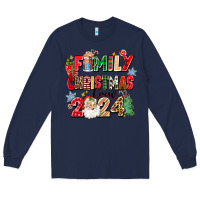 Navy family christmas crew 2024 Long Sleeve Tee - Zillion Design Studio