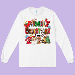 Family Christmas Crew 2024 Long Sleeve Tee Designed By Zillion Design Studio