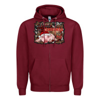 Burgundy all i want for christmas is a pig baby Zipper Hoodie - RanaPortraitStore