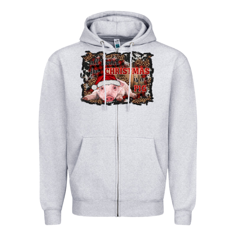 All I Want For Christmas Is A Pig Baby Zipper Hoodie by RanaPortraitStore | Teevron