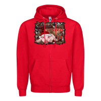 Red all i want for christmas is a pig baby Zipper Hoodie - RanaPortraitStore