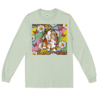 Matcha Watercolor Easter Bunny With Daisy Long Sleeve Tee - RanaPortraitStore