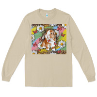 Mushroom Watercolor Easter Bunny With Daisy Long Sleeve Tee - RanaPortraitStore