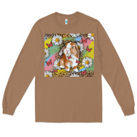 Toasted Coconut Watercolor Easter Bunny With Daisy Long Sleeve Tee - RanaPortraitStore