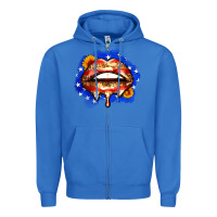 True Royal leopard american flag lips Zipper Hoodie - Zillion Design Studio