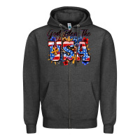 Charcoal Heather god bless the usa Zipper Hoodie - Zillion Design Studio