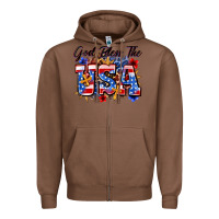 Chestnut god bless the usa Zipper Hoodie - Zillion Design Studio