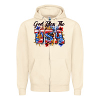 Sandshell god bless the usa Zipper Hoodie - Zillion Design Studio