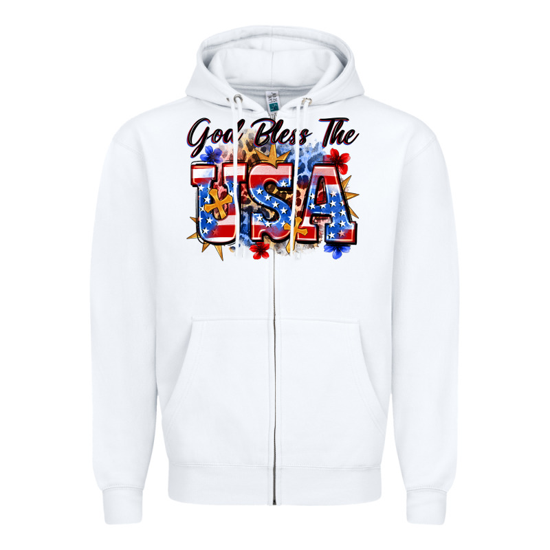 God Bless The Usa Zipper Hoodie by Zillion Design Studio | Teevron