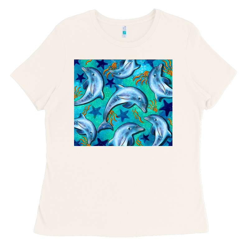 Dolphin Tumbler Ladies Tee by BarkalooDesign | Teevron