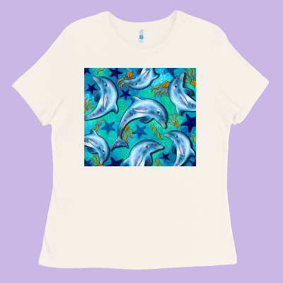 Dolphin Tumbler Ladies Tee Designed By Barkaloodesign