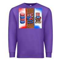 Purple usa macaroon and boots Premium Sweatshirt - AdoDesignShop
