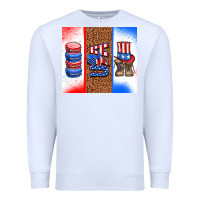 White usa macaroon and boots Premium Sweatshirt - AdoDesignShop