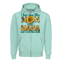 Seafoam i have two titles mom and nana and i rock them bot Zipper Hoodie - texasbilliewilder