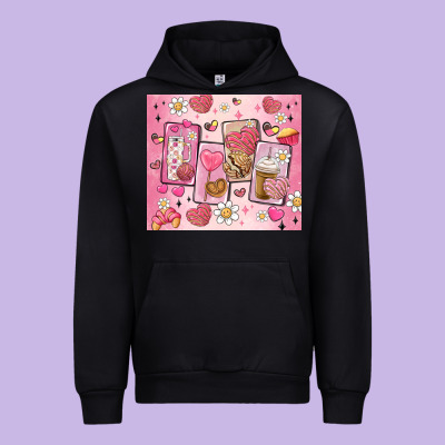 Cafecito Y Chisme Valentine's Day Urban Hoodie Designed By Maliassmallbusiness