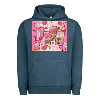 Pigment Midnight Navy cafecito y chisme valentine's day Urban Hoodie - MaliasSmallBusiness