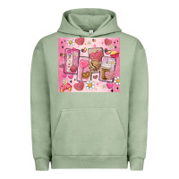 Pigment Oil Green cafecito y chisme valentine's day Urban Hoodie - MaliasSmallBusiness