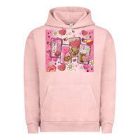 Pigment Salmon cafecito y chisme valentine's day Urban Hoodie - MaliasSmallBusiness