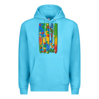 Ocean Blue autism american flag Premium Hoodie - MaliasSmallBusiness