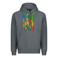 Rock autism american flag Premium Hoodie - MaliasSmallBusiness