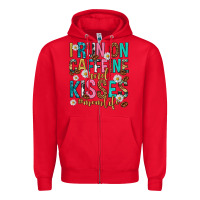Red i run on caffeine and kisses mothers day Zipper Hoodie - texasbilliewilder