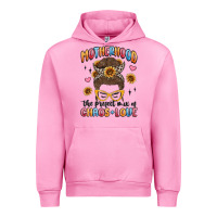 Fuchsia Pink motherhood the perfect mix of chaos and love Urban Hoodie - MaliasSmallBusiness