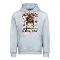 Heather Grey motherhood the perfect mix of chaos and love Urban Hoodie - MaliasSmallBusiness