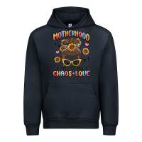 Navy motherhood the perfect mix of chaos and love Urban Hoodie - MaliasSmallBusiness