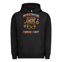 Pigment Black motherhood the perfect mix of chaos and love Urban Hoodie - MaliasSmallBusiness