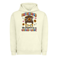 Pigment Pistachio motherhood the perfect mix of chaos and love Urban Hoodie - MaliasSmallBusiness