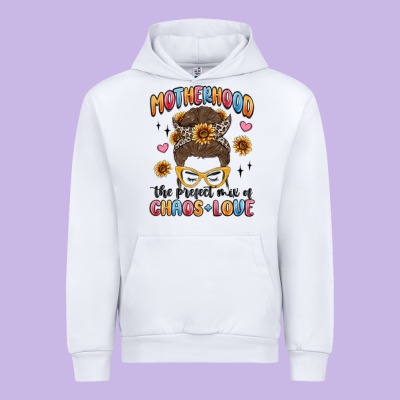 Motherhood The Perfect Mix Of Chaos And Love Urban Hoodie Designed By Maliassmallbusiness