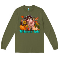 Army Green Welcome fall pig Long Sleeve Tee - RanaPortraitStore