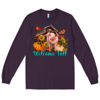 Plum Welcome fall pig Long Sleeve Tee - RanaPortraitStore