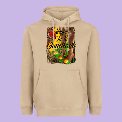 Steppin' In To Juneteenth Heavyweight Hoodie Designed By Hra Design Shop