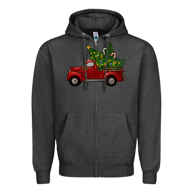 Christmas Trees With Truck Zipper Hoodie by RanaPortraitStore | Teevron