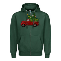 Sports Green christmas trees with truck Zipper Hoodie - RanaPortraitStore