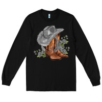 Black gray cowgirl and roses Long Sleeve Tee - AdoDesignShop