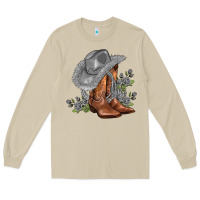 Mushroom gray cowgirl and roses Long Sleeve Tee - AdoDesignShop