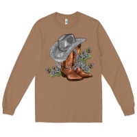Toasted Coconut gray cowgirl and roses Long Sleeve Tee - AdoDesignShop